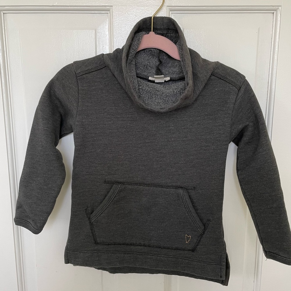 Jcrew Girls funnelneck tunic sweatshirt, XXS gray